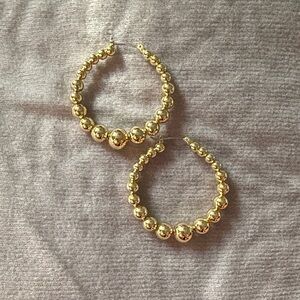 Kae by Karrueche Plated Gold Beaded Hoop Earrings